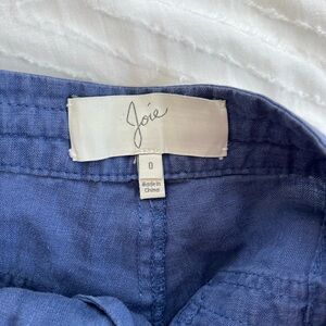 Joie brand, blue, casual shorts. Lightly worn. Size 0.
